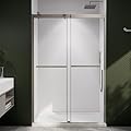 Comfystyle 44-48 in.W x74 in.H Semi-Frameless Sliding Shower Door,Sliding Shower Door with 5/16“ (8mm) Clear SGCC Tempered Glass,Brushed Nickel Finish,Shower Doors can be Installed Left and Right