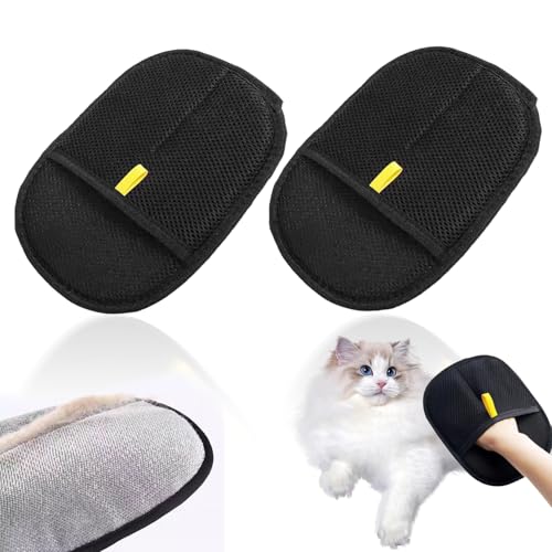 2 guantes magnéticos de pelo de doble cara, guante para eliminar el pelo de animales, principio electrostático, cepillo de pelusa de doble cara, antiestático, cepillo para eliminar el pelo de animales