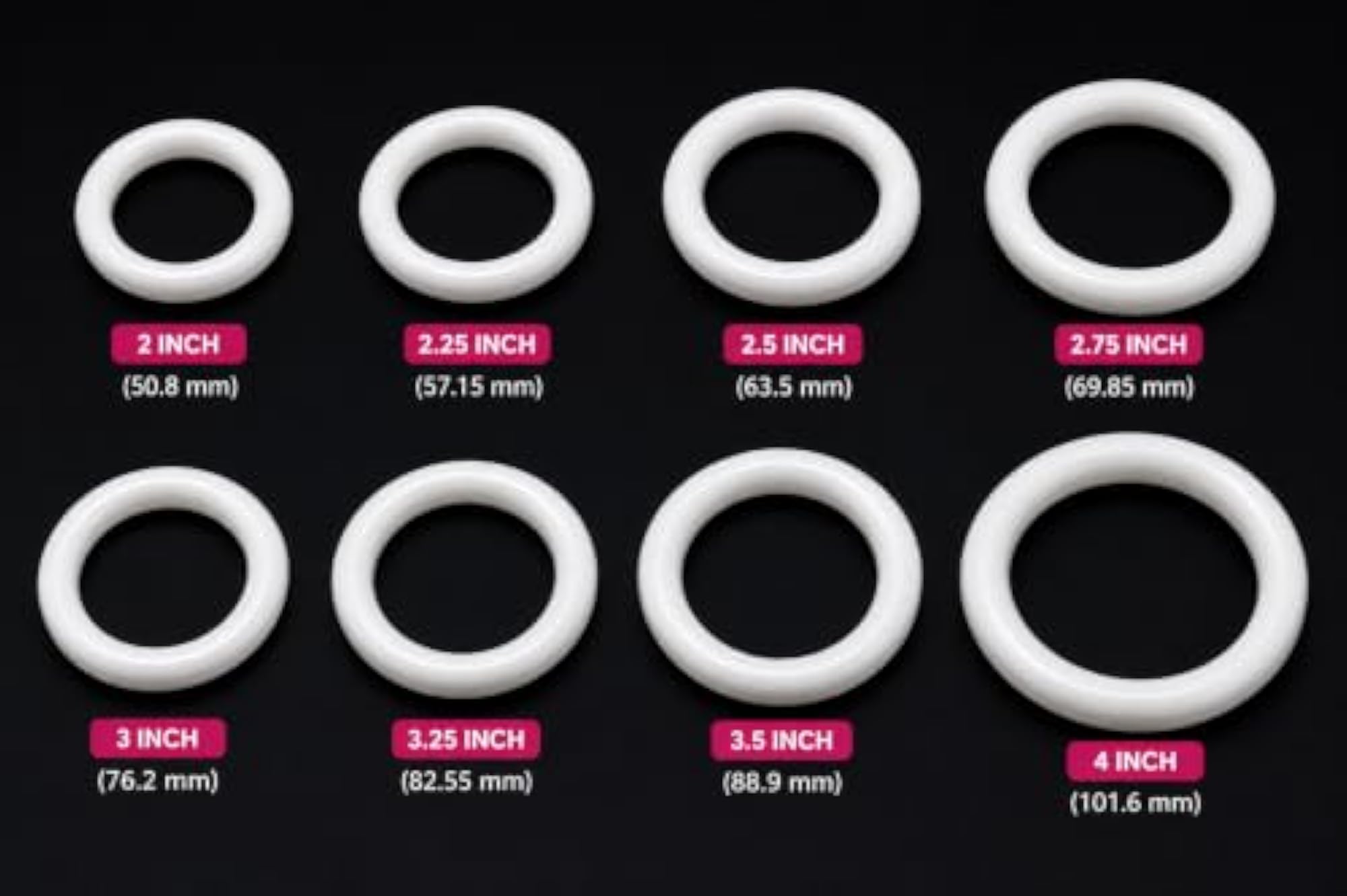 Silicone Ring Pessary, Soft & Flexible, Reusable, Sizes 2 to 4 Inch