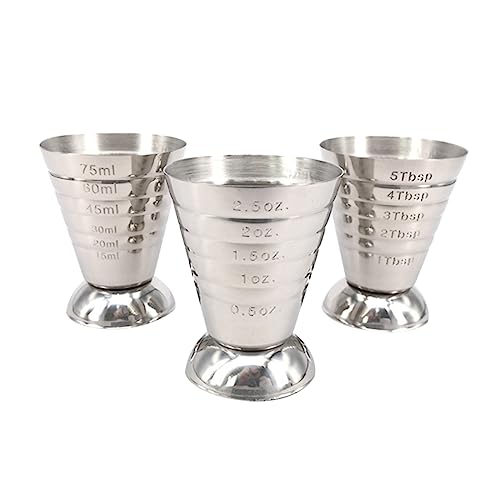 Cabilock Barra Medidora De Onzas Vaso Medidor De Tragos 75ml Taza Medidora Multiusos Estuche De 3 Unidades Color