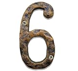 5.5 Inch House Numbers - Solid Cast Iron - Uneven Bronze Finish with Rustic Hammered Appearance - Cr