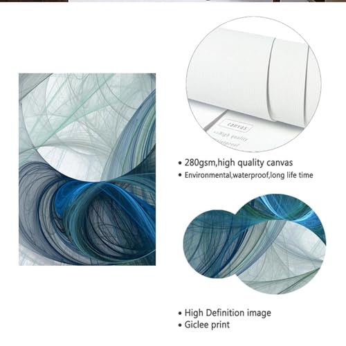 Impression d’affiche sur toile géométrique haut de gamme grand format bleu