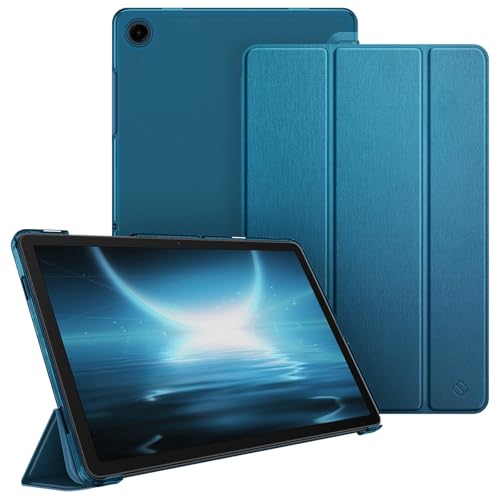 FINTIE Case for Samsung Galaxy Tab A11+ Plus 2025/ A9+ Plus 11 inch 2023 Model (SM- X230/ 236B/ X210/ X216/ X218) Lightweight Translucent Frosted Back Cover Peacock Blue