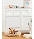 Dehner Lieblinge Hundebett und Katzenbett Sammy, oval, ca. 57 x 52 x 14 cm, Polyester, beige