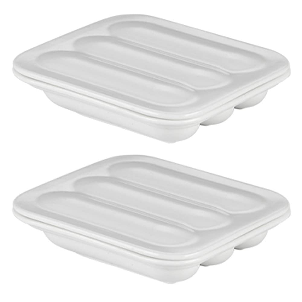 Molde de Salchicha de 3 Cavidades Antiadherente de Porcelana Blanca, Juego de 2