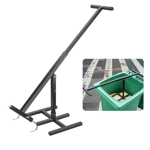 BINGOX Manual Trash Compactor, Waste Recycling Hand Tool for Outdoor Use, Touchless Bin Compactor for 120-660L Wheelie Bins, Iron Compacting Trash Can