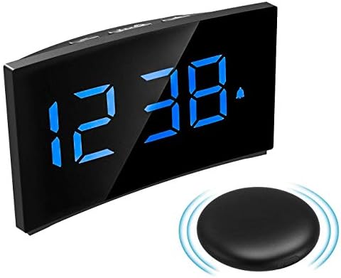 Digital Alarm Clock with Wireless Bed Shaker, PICTEK Vibrating Alarm Clock, Bomb Alarm Clock for Heavy Sleepers, 3 Alarm Sounds, 5'' LED Display, 5 Dimmer, Snooze Function, Easy Setting for Kid Senior