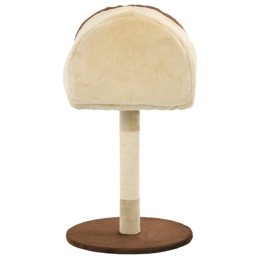 Tiragraffi con Tiragraffi in Sisal 72 Cm Tiragraffi in Peluche Beige E Marrone per Piccoli Animali Domestici