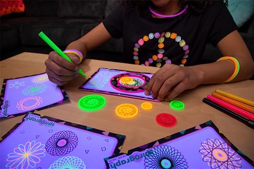 Spirograph Neon Set | Create Amazing Endless Designs in Vibrant Neon Colours | 30 Pieces Set Including Precision Parts, Pens & Spiro-Putty | Creative Arts & Crafts Activity | for Ages 8+ - Image 4