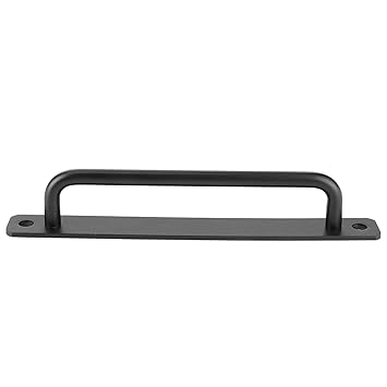 Matte Black Rustic Sliding Barn Door Handle Pull Aluminum Alloy Smooth Gate Replacement for Wardrobes Cabinets Garages Sheds