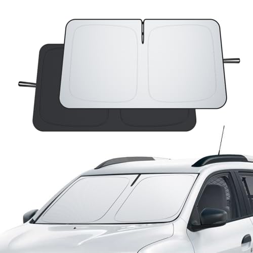 ECOZEN Pare Soleil Voiture Pliable Dacia Spring Electric 2022-2026 Pare Brise Avant sur Mesure, Tissu épais, Anti UV Réfléchissant Protecteur avec Sac De Rangement Dacia Spring Accessoire