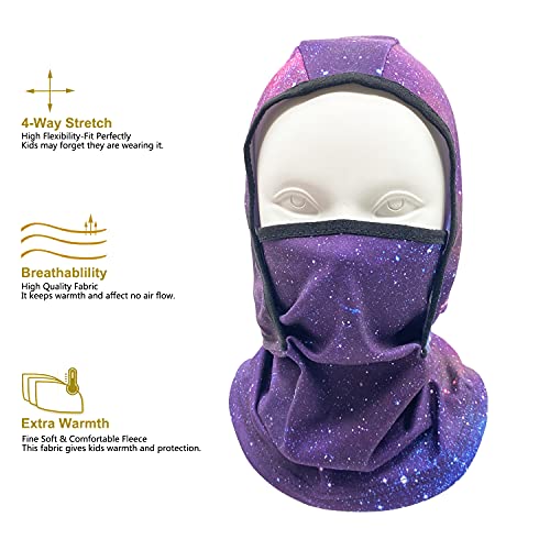 Image of Kids Balaclava Ski Mask Windproof Fleece Neck Warmer Gaiter Winter Face Warmer for Cold Weather Boys Girls