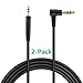 Produktbild LASMEX 2,5mm auf 3,5mm Klinkenkabel, 1.5m Ersatz-Audiokabel für Bose QC35 / QC25 Noise Cancelling Kopfhörer, AKG Y55 Y45BT, Twist to Lock Design für Audio-Technica ATH-M50x / M40x (2-Pack)