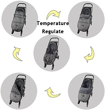 CozyMe Stroller Footmuff, Stroller Hooded Blanket for Toddler, Stroller Bunting Bag with Multi Purpose Fleece Lined Warm Winter Stroller Cover, M6-4T,Heather Grey - 1