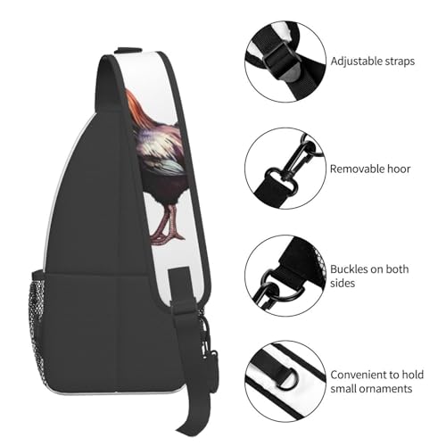 Bolso Cross Chest Sling para Hombre y Mujer Negro miniatura 5