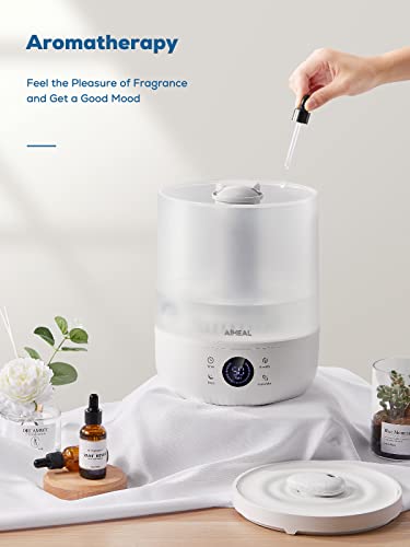 Aiheal Humidifiers For Bedroom Large Room, 4.5L Top Fill Cool Mist Ultrasonic Humidifier For Plants And Baby, Lasts 37 Hours, Humidity Setting, Timer, Auto Shut Off, Super Quiet, Sleep Mode, White #TOP4