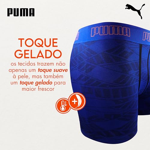 PUMA Cueca Boxer Sem Costura Microfibra de Poaliamida Cós Elástico 40MM Cueca Box Masculina Adulto,