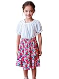 imprimé floral Elim Robe Fille à Fleurs avec Un Sac à Chaine Robe Fille Volant (FR/ES, Âge, 6 Ans, Taille Normale, Rose X)