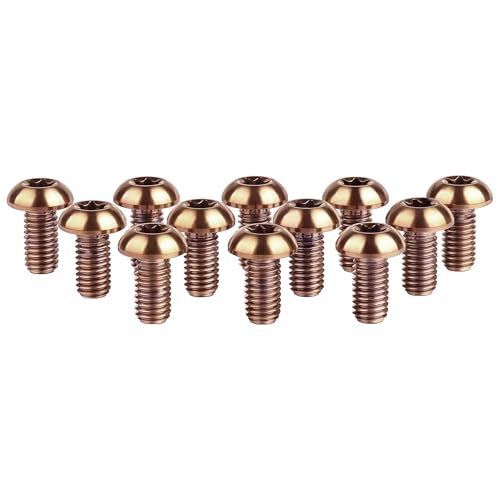 Image of 12Pcs Ti Titanium Bolts Torx M5x10 Bicycle Bike Disc Brake Cycle Rotor Screws Gr5 (Bronze)