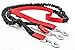 3rd-POLE Podwójna smycz dla 2 psów rozciągliwa 2-2,5 m - 3 Rozmiar: spacer, jogging, puchar. Wyprodukowano w Europie (L: Waga psa 30+kg, czerwona)