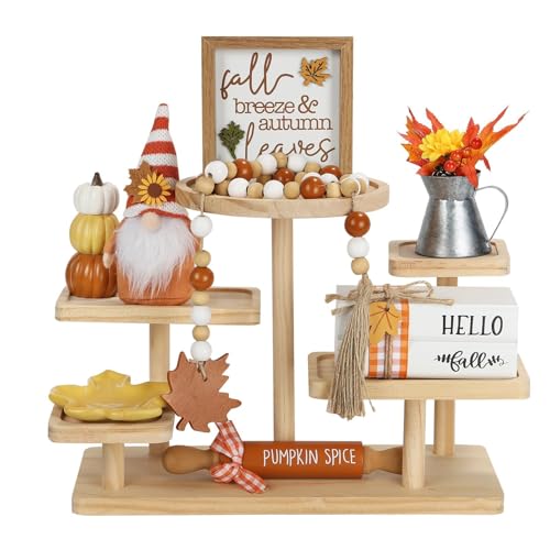 Thanksgiving Decorations for Home 8PCS Tiered Tray Decor Set, Tabletop