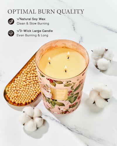 MSENSE-Strawberry-Vanilla-Scented-Candle-Home-Decor-Extra-Large-3-Wick-Natural-Soy-Wax-Candles-for-Home-Scented-Christmas-Candles-Gift-for-Winter-Holiday-150-Hours-Long-Lasting-Slow-Burning-35-OZ MSENSE Strawberry Vanilla Scented Candle Home Decor Extra Large 3 Wick Natural Soy Wax Candles for Home Scented Christmas Candles Gift for Winter Holiday 150 Hours Long Lasting Slow Burning 35 OZ