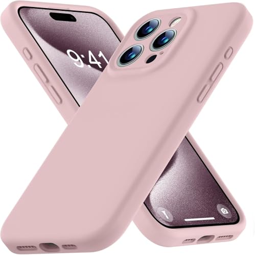 Image of Elzzi Microfiber Square Candy Case Compatible for iPhone 14 PRO MAX, Shockproof Slim Back Cover Liquid Silicone Case -Forest Green (Pink)