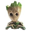 B-Best Baby Groot Pen Pot Tree Man Pens Holder or Flower Pot with Drainage Hole Perfect for a Tiny Succulents Plants 6″ (Brown)