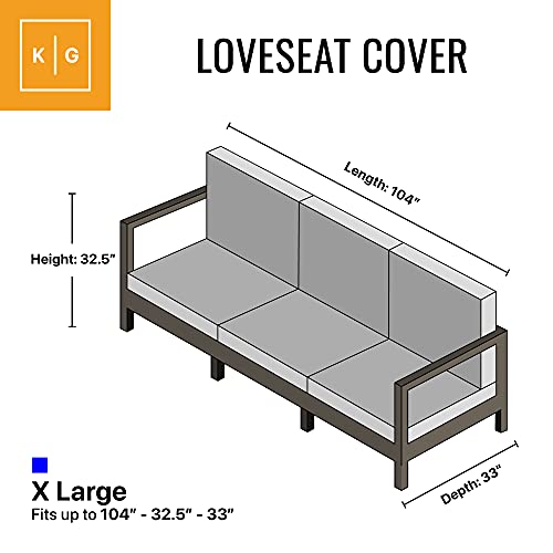 Khomo Gear Heavy Duty Outdoor Patio Furniture Loveseat Cover Sofa Bench Cover - 104'' X 32.5'' X 33'', Black #TOP3