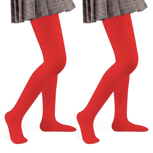 Image of 2 Pack Girls Tights Dance Tights Ballet Girls School uniform Footed Leggings Stockings for Kids 1-13 Years