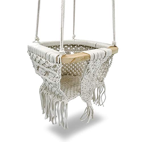 Bean Sprout Baby Collection - Baby Hammock Swing Chair - Macrame Swinging Chair for Baby, Infant, Toddler - Secure & Safe Baby Tree Swing for Outdoors, Indoors, Backyard - Boho Chic Room DÃ©cor