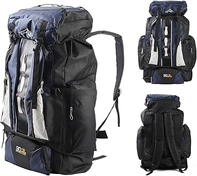 LN COZY CORNER 100L Internal Frame Backpack, Waterproof Hiking Camping Backpack, Large Capacity Travel Rucksack with Adjustable Straps & Breathable Back Support for Trekking