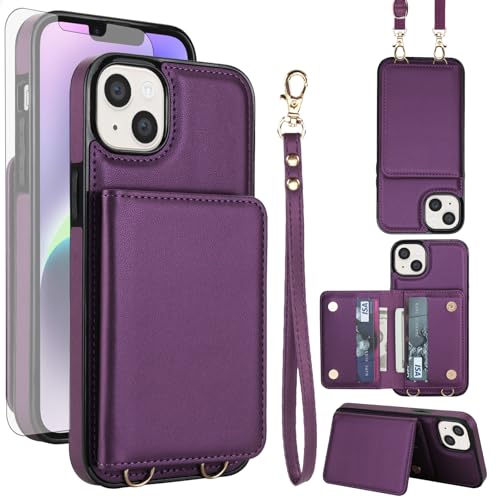Coque iPhone 13 Mini antichoc avec étui carte RFID et film écran