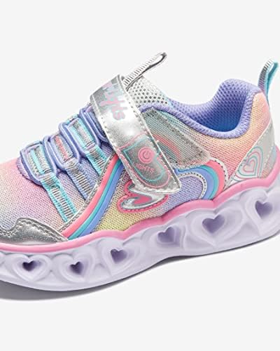 Skechers girls Heart Lights - Rainbow Lux Sneaker, Silver/Multi, 10.5 Little Kid US | Image 6
