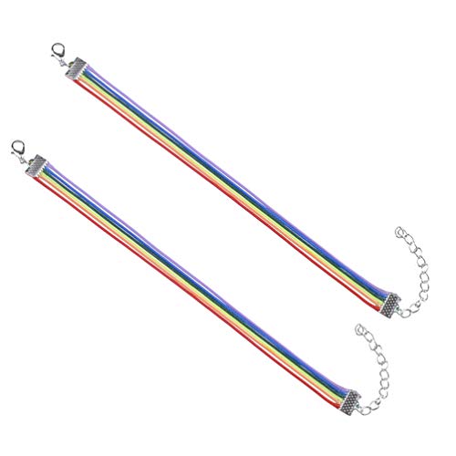 Pulseira trançada STOBOK Rainbow Lgbt Pride trançada joia banhada corda de mão com orgulho 2 peças