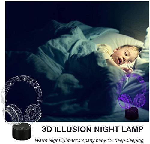 3D Illusion Lampada Cuffie,16 colori Cambio
