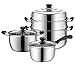 N/A zestaw garnków kombinacja stal nierdzewna parownica garnek do zupy garnek na mleko kuchenka gazowa domowa kuchenka indukcyjna uniwersalna (kolor: A, rozmiar