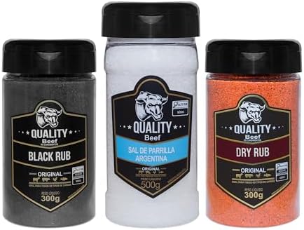 Quality Beef Kit de Temperos Sal de Parrilla Argentina 500g + Bla...