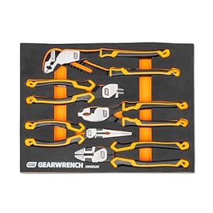 GEARWRENCH 5 Piece PITBULL Cushion Grip Pliers Set in Foam Storage Tray – GWMSPLR01
