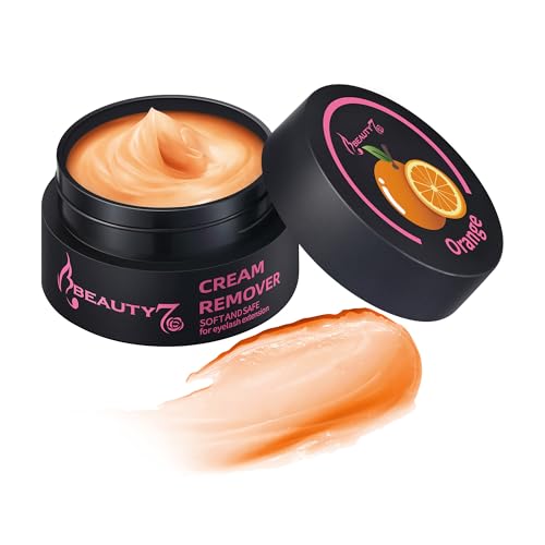 Beauty7 Wimpernkleber Entferner Cream Wimpernverlängerungslöser Orange Wimpernkleber Lösemittel wimpern extension Entferner Remover Cream Wimpernverlängerung Klebstoffentferner 5ml Duft: Orangenduft