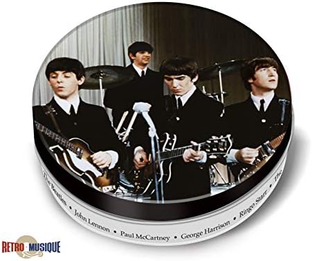 The Beatles - 8 Piece Mini Vinyl Record Coaster Set with Tin & Magnetic Bottle Opener by Retro Musique