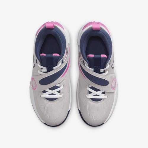 Nike Team Hustle D 11 Big Kids' Basketball Shoes (DV8996-005, Platinum Violet/Playful Pink/Midnight Navy/White) Size 64
