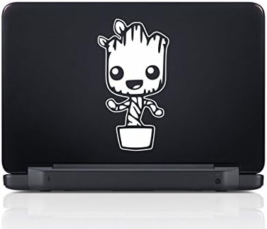 Baby Groot Dancing - Flower Pot - WHT - 1 - Vinyl Decal