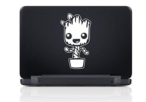 Baby Groot Dancing - Flower Pot - WHT - 1 - Vinyl Decal