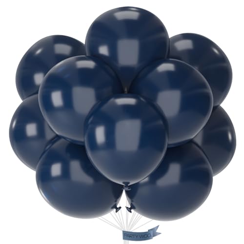 Image of PartyWoo Navy Blue Balloons 20pcs 18 Inch Matte Helium Dark Blue Latex Balloons for Graduation Wedding Anniversary Sports Theme Boy Baby Shower Men Birthday Bachelorette Party Decorations Blue-Y72