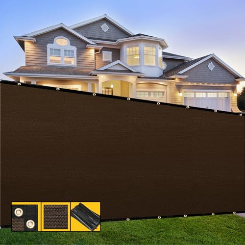 SHADESPEARE Customized 5' x 161' Brown Fence Privacy Screen,with Bindings & Grommets,Heavy Duty for Gardens,Backyard,Patio,Tennis Court,Pool,Construction Project,Outdoor Events,We Make Custom Sizes