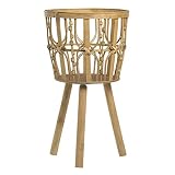 Macetero de pie de bambú Natural exótico, de Ø 32x456 cm - LOLAhome