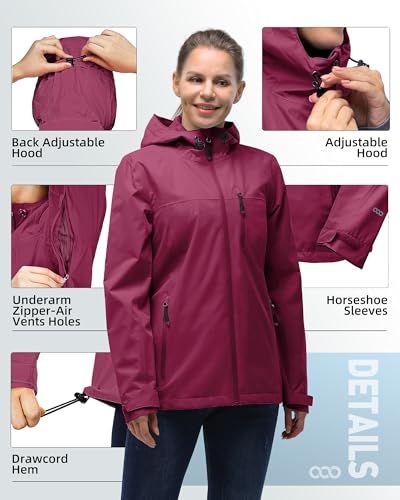 Image of 33,000ft Packable Rain Jacket for Women Waterproof Raincoats with Hood