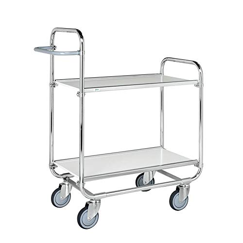 Kommissionierwagen 250 kg, mit 2 Böden, LxBxH 815 x 470 x 1.120 mm, verzinkt