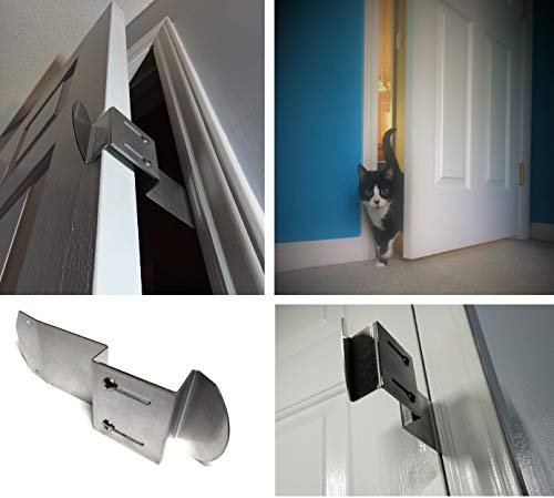 TheDoorLatch Adjustable Door Latch. Keeps Dogs Out of Litter. Holds Door Open